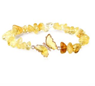 Pulsera Citrino Natural Mariposa