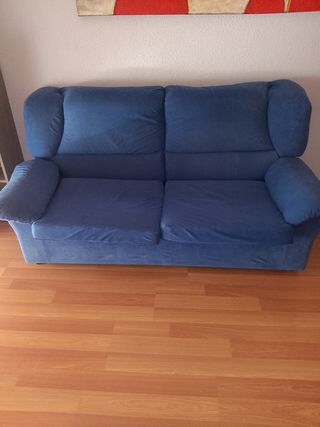Sofá Cama 2 Plazas Azul Tela