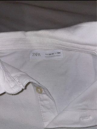 Polo Zara Blanco Talla 13-14 Años