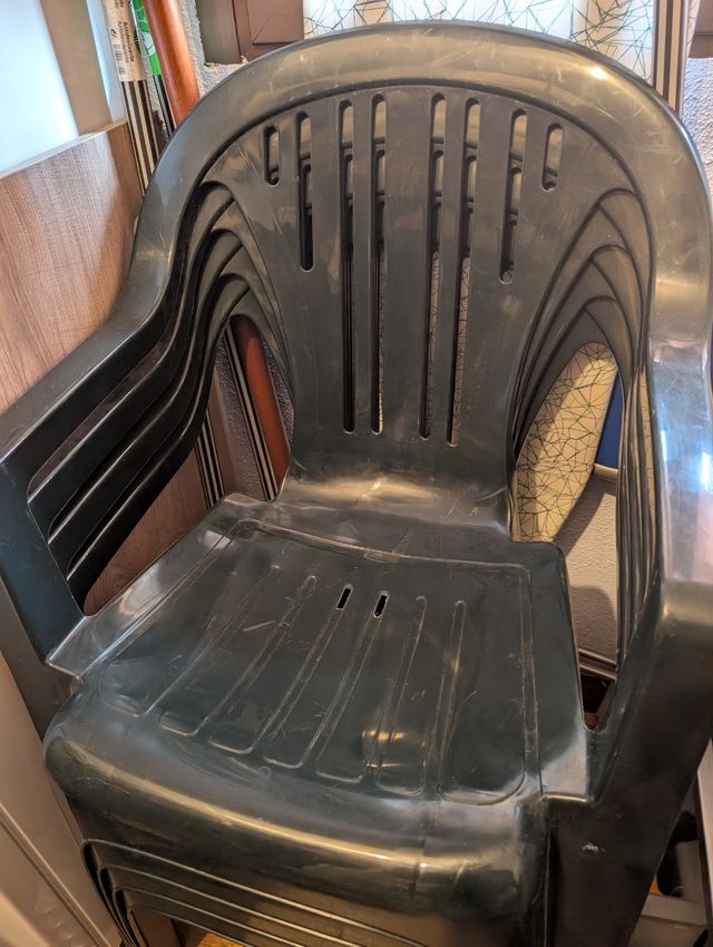 Sillas de jardín apilables color verde oscuro