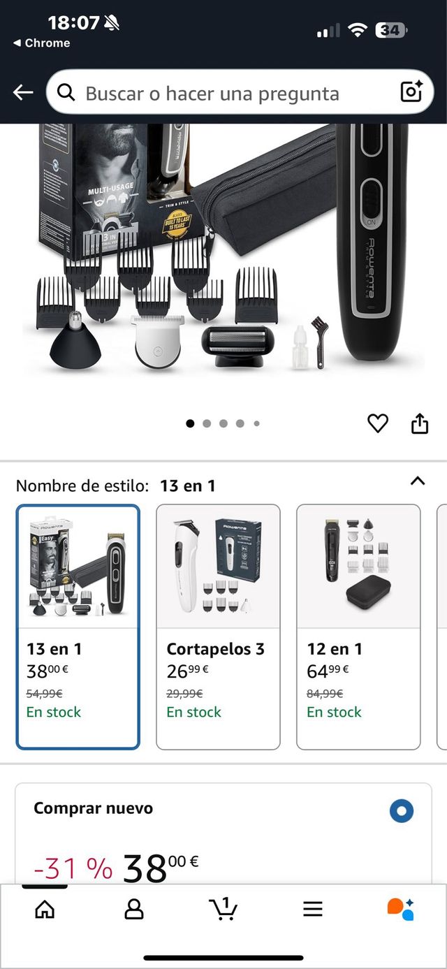 Recortadora Rowenta Easy 13 en 1.