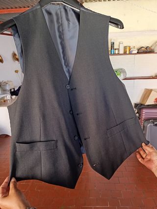 Chaleco de traje gris