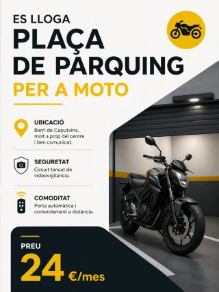 Alquiler plaza de garaje para moto.