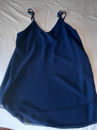 Canottiera blu con spalline regolabili