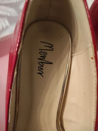 Zapatos Monbur Rojos Tacón Peep Toe