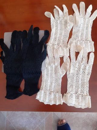 Guantes artesanía blancos y negros