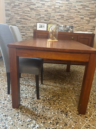 Mesa comedor madera extensible rústica
