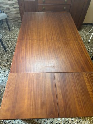 Mesa comedor madera extensible rústica
