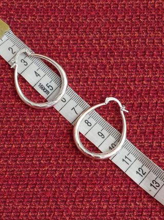 Pendientes Aro Ovalado Plata 925