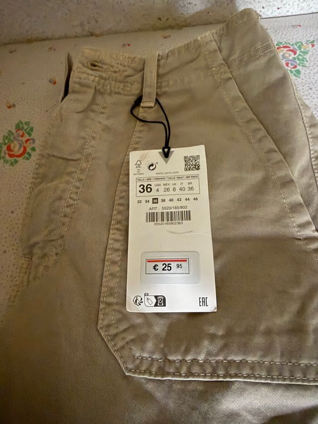 Pantalón Zara Beige Talla S