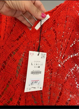 Top Crochet Zara Rojo