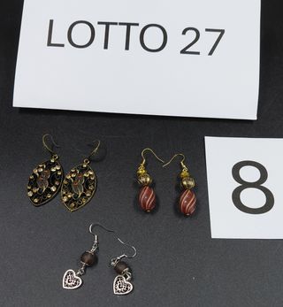 3 paia orecchini bigiotteria