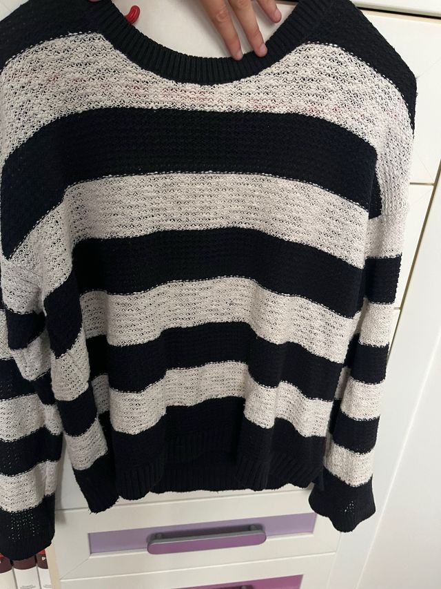 Jersey rayas Stradivarius negro y blanco