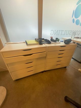 Cajonera blanca con ruedas