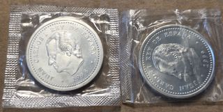 Lote 2 Monedas 2000 Pesetas Plata 1998 y 1999