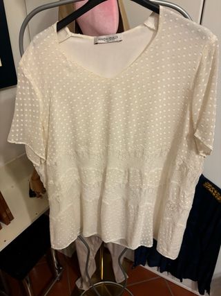 Marina Rinaldi Maglia Panna Mezza Manica