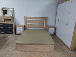Dormitorio completo madera y blanco