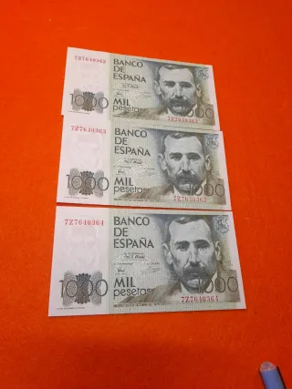 Sin circular 3 Billetes consecutivos Españoles 10