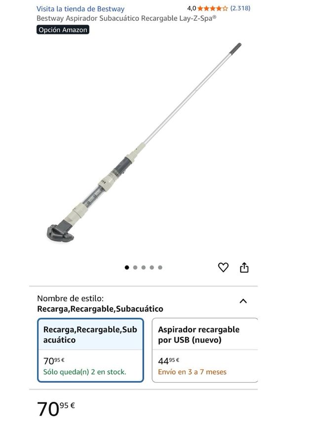 Aspirador Subacuático Recargable Lay-Z-Spa Bestway