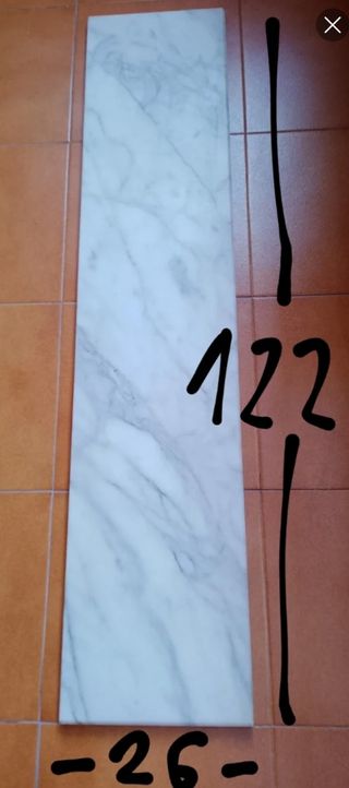 Encimera de mármol 122x26 cm