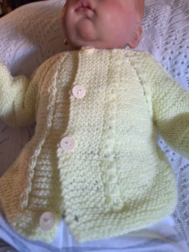 Chaqueta y capota de punto bebé T-0 / Reborn 19"