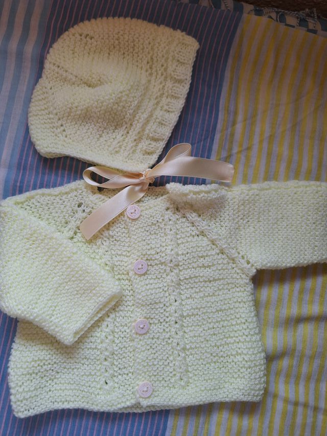 Chaqueta y capota de punto bebé T-0 / Reborn 19"