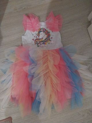 Vestido fiesta unicornio 4 años