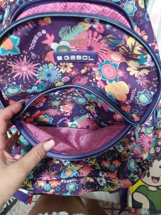 Mochila Gabol floral morada