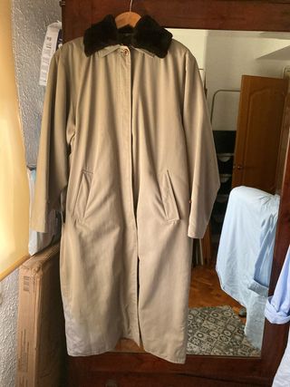 Gabardina mujer cuello piel talla 42