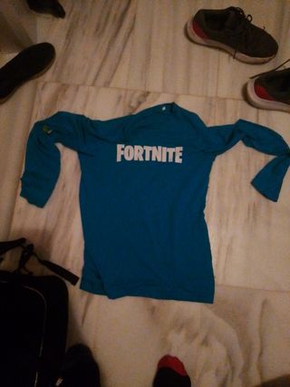 Camiseta Fortnite Manga Larga Azul