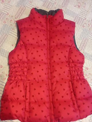 Chaleco reversible rojo y azul marino. Talla 10 