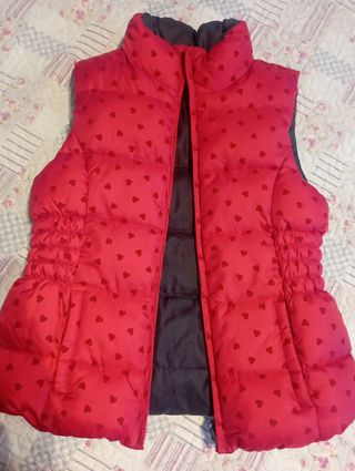 Chaleco reversible rojo y azul marino. Talla 10 