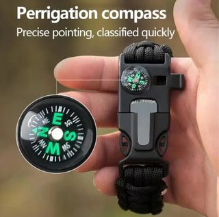 Pulsera supervivencia paracord con brújula