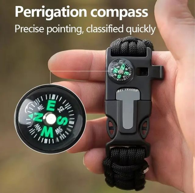 Pulsera supervivencia paracord con brújula