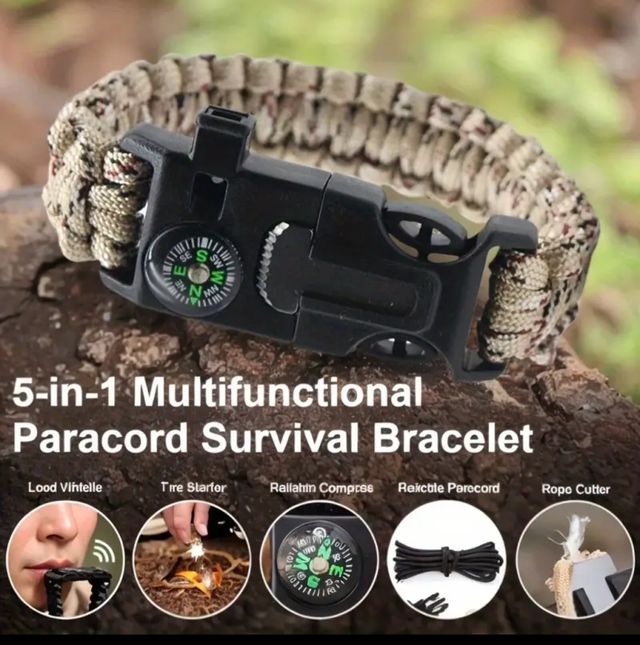 Pulsera supervivencia paracord con brújula