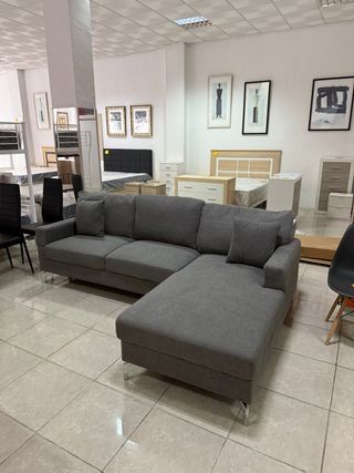 Sofá modular gris de tela