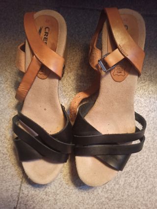 Sandalias Crep Mujer Talla 40 Marrones