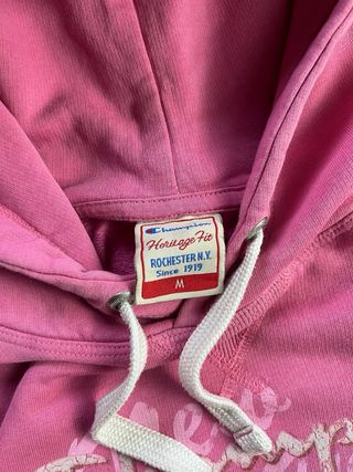 Sudadera con capucha vintage retro Champion rosa para mujer