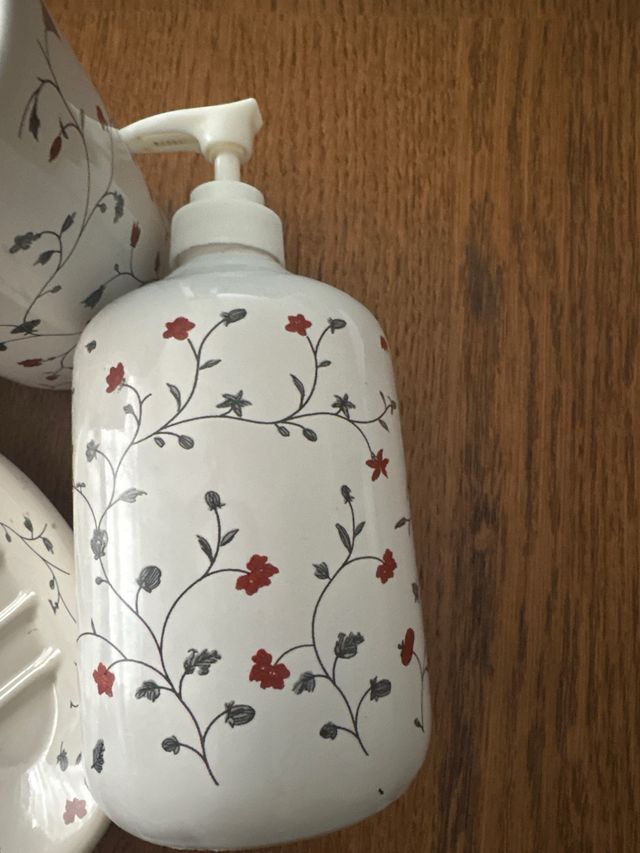 Set Accesorios Baño Cerámica Flores