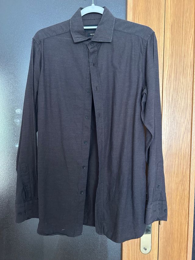 Camisa marrón hombre