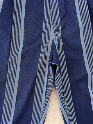 Pantalon Pinzas a Rayas Azul Celeste Fit Waist 46