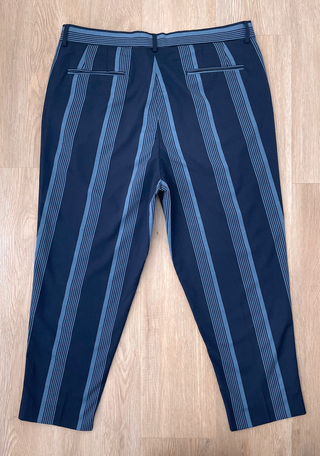 Pantalon Pinzas a Rayas Azul Celeste Fit Waist 46