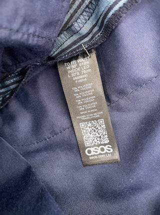 Pantalon Pinzas a Rayas Azul Celeste Fit Waist 46