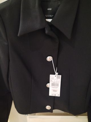 Traje Mango Chaqueta XS Falda S Negra