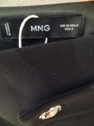Traje Mango Chaqueta XS Falda S Negra