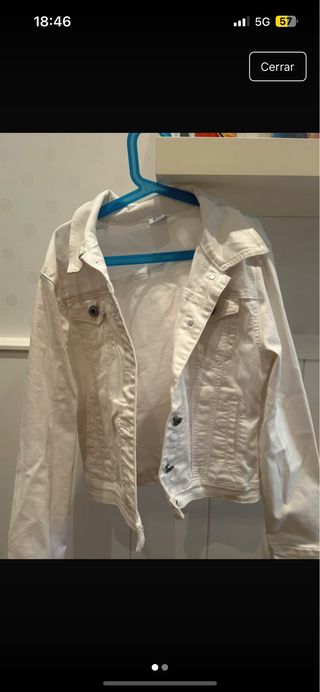 Cazadora vaquera blanca talla XS
