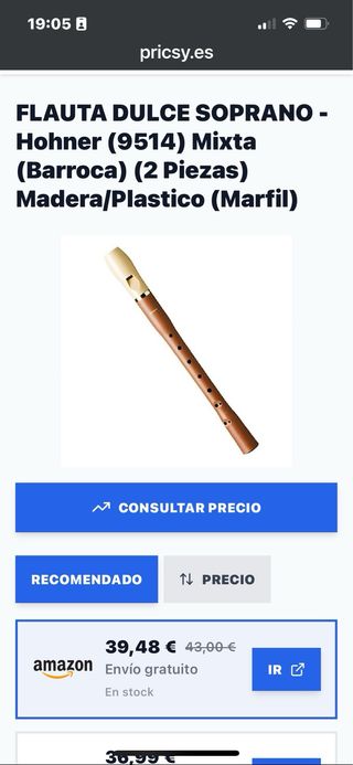 Flauta Hohner de madera