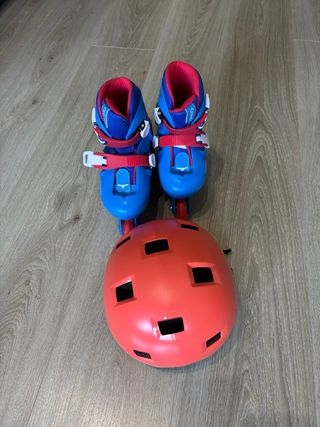 Patines Niños Oxelo Play3 Azul, Casco (Decathlon) 