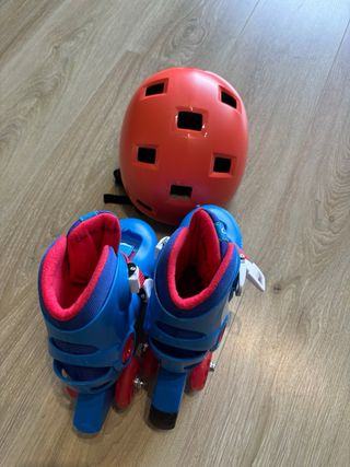 Patines Niños Oxelo Play3 Azul, Casco (Decathlon) 