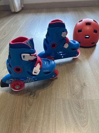 Patines Niños Oxelo Play3 Azul, Casco (Decathlon) 
